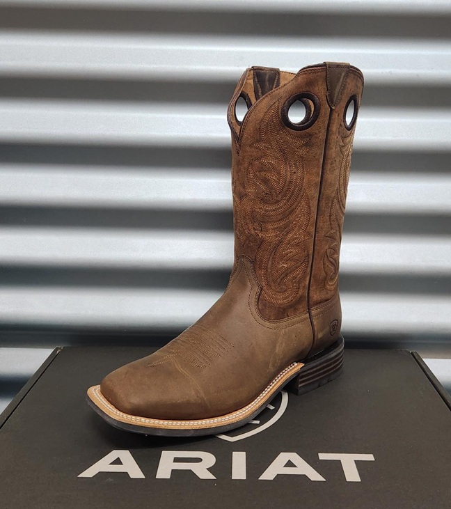 Ariat Mens Highland Toughstock Boot - Distressed Brown/Tack Room Brown - Image 2