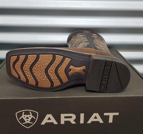 Ariat Mens Highland Toughstock Boot - Brown Oiled Rowdy/Timber Olive - Image 4