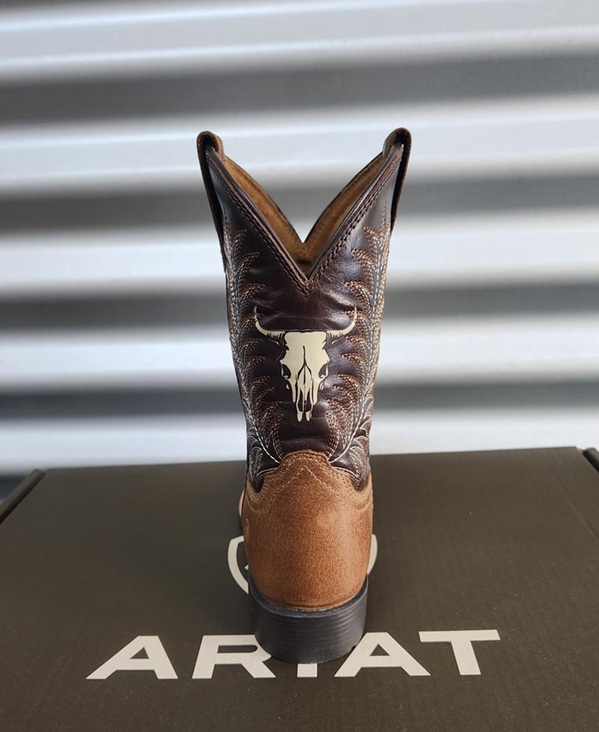 Ariat Youths Stampede Boots - Desert Brown/Thunder Brown - Image 3