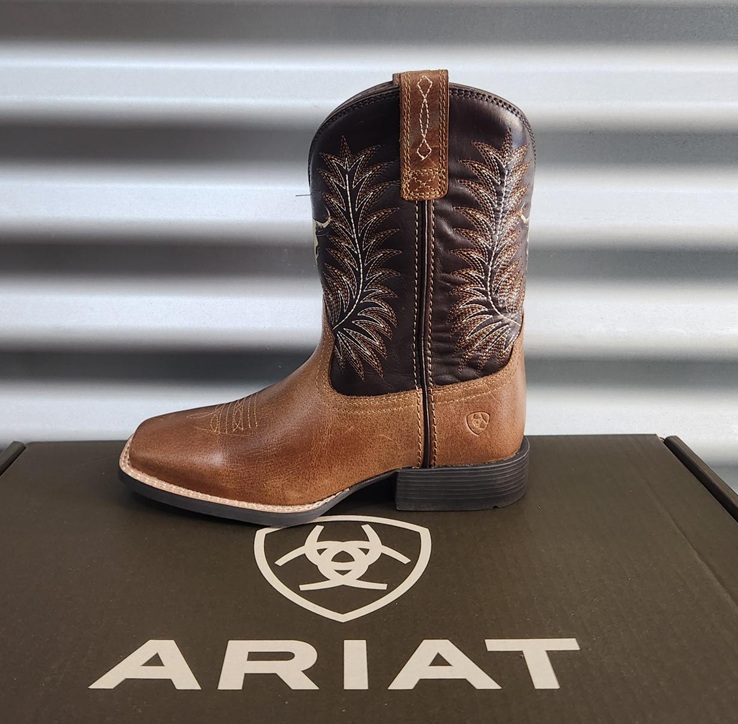 Ariat Youths Stampede Boots - Desert Brown/Thunder Brown - Image 4