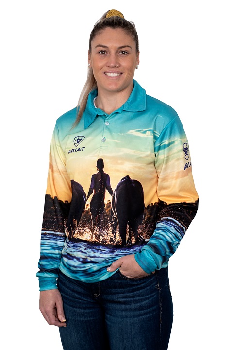 Ariat Ladies Fishing Shirt - Horses - Roundyard