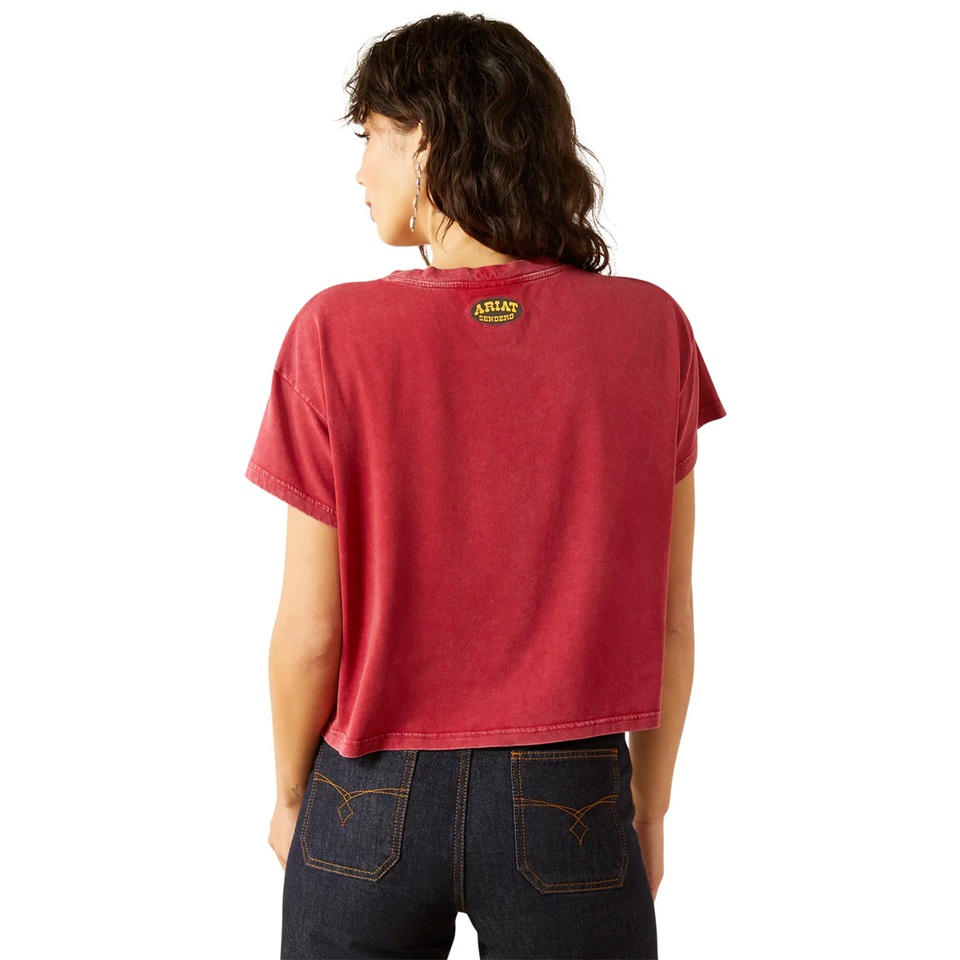 Ariat Ladies Sendero Tee - Slow Horses - Biking Red - Image 2