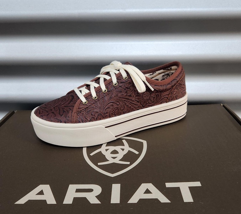 Ariat Ladies Skylar - Brown Floral Emboss - Image 2