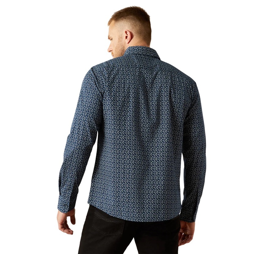 Ariat Mens Marin Modern Fit Shirt - Navy - Image 2