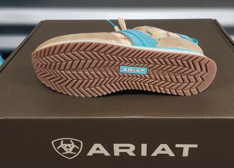 Ariat Ladies Ranch Runner - Turquoise Blanket Print/Metallic Bronze - Image 3