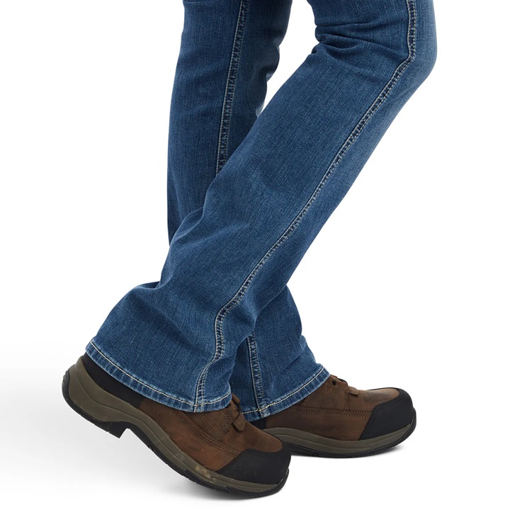 Ariat Ladies Rebar Perfect Rise Boot Cut Work Flex Jeans - Riveter Malibu - Image 3