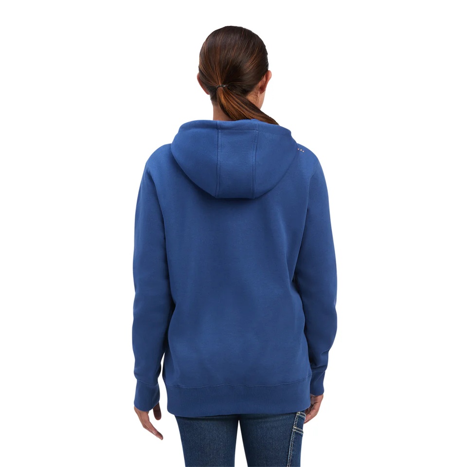 Ariat Ladies Rebar Skill Set 1/2 Zip Hood - True Navy - Image 2