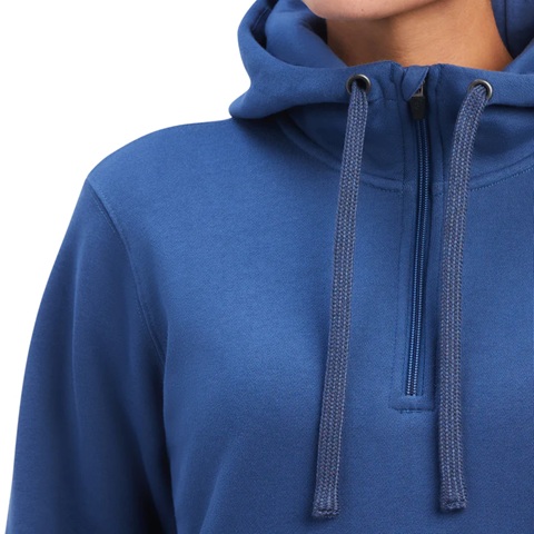 Ariat Ladies Rebar Skill Set 1/2 Zip Hood - True Navy - Image 3