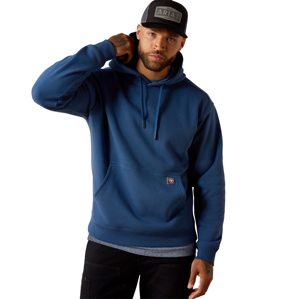 Ariat Mens Rebar Workhog Hoodie - Dark Denim - Image 2
