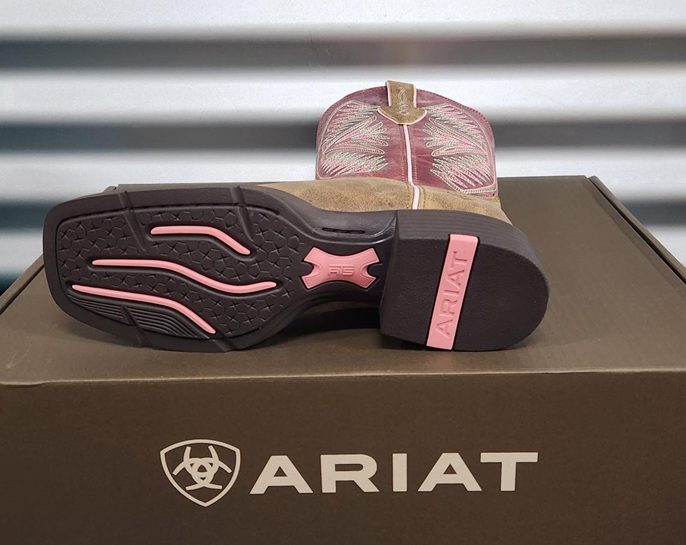Ariat Ladies Round Up Ruidoso Boots - Brown Bomber/Dusty Rose - Image 3