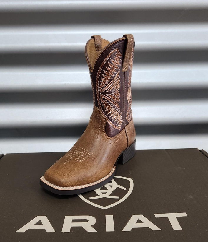 Ariat Youths Ruidoso Boots - Pearl/Chocolate Brown - Image 2