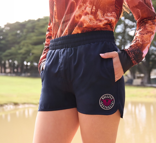 Bullzye Ladies Addie Sports Short - Navy/Hot Pink