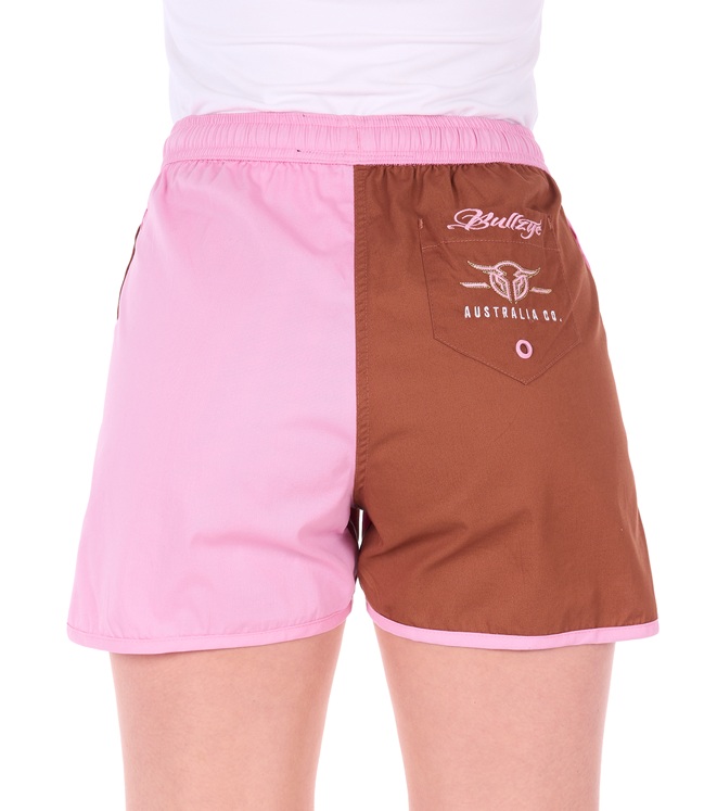 Bullzye Ladies Cody Shorts - Flamingo Pink/Rust - Image 3