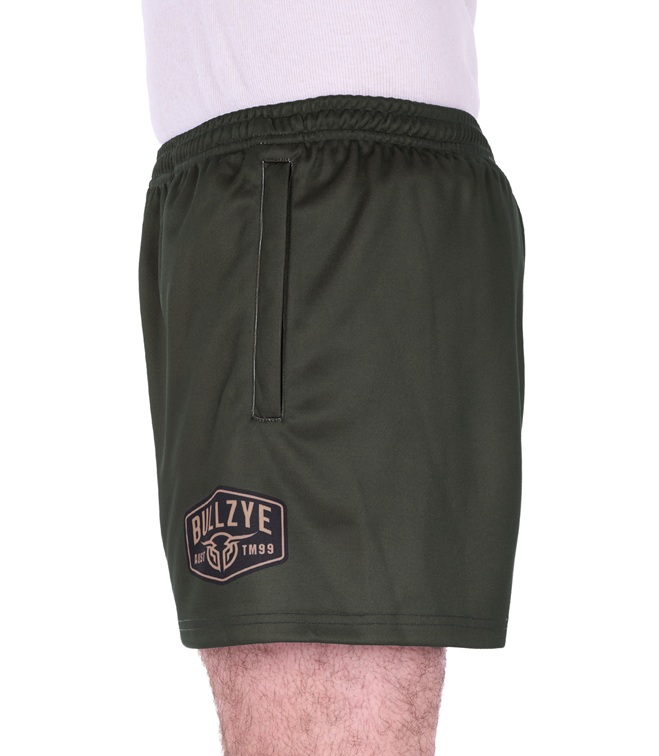 Bullzye Mens Urie Sports Shorts - Military - Image 2