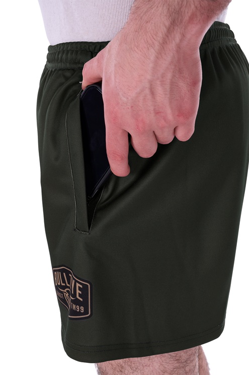 Bullzye Mens Urie Sports Shorts - Military - Image 4