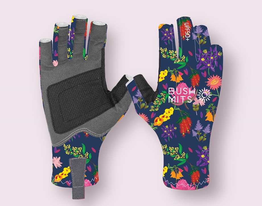 Bush Mits UPF50+ Sun Protection Gloves - Bush Flowers - Image 3