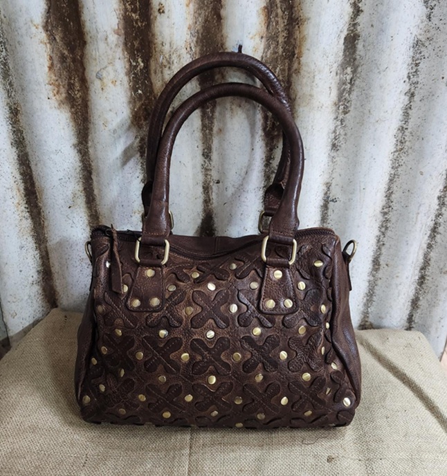 Design Edge Washed Leather Boston Bag - Glasson - Image 2