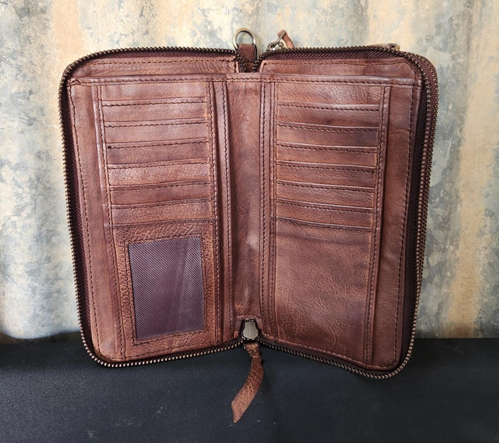 Design Edge Woven Leather Phone Wallet Bag - Ardee - Image 2