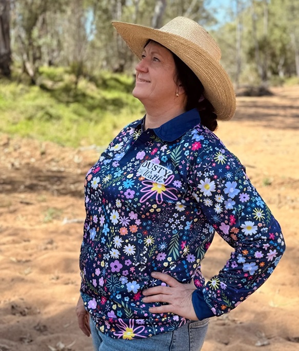 dusty wattle ladies fishing shirt - bloom