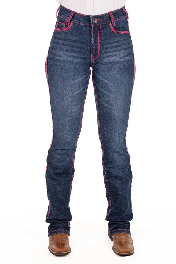Hitchely & Harrow Ultra High Rise Jeans - Pink Stitch - Image 2