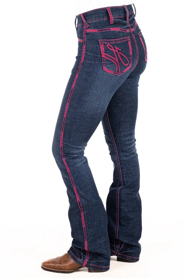 Hitchely & Harrow Ultra High Rise Jeans - Pink Stitch - Image 3