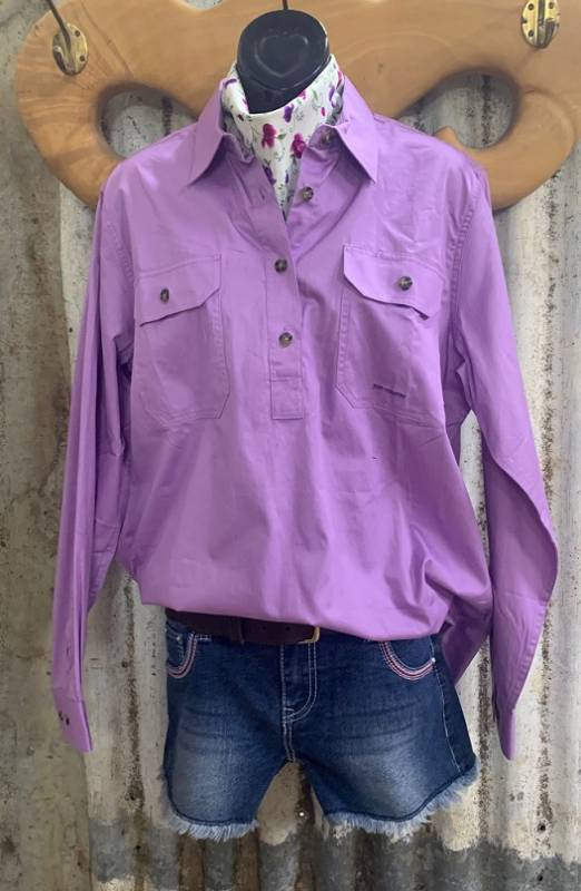 Just Country Ladies Jahna 1/2 Button Shirt - Orchid