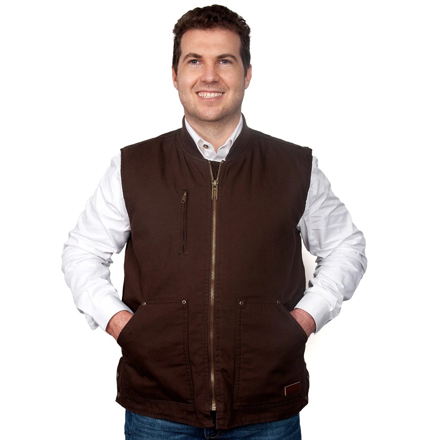 Just Country Mens Diamantina Vest - Chocolate