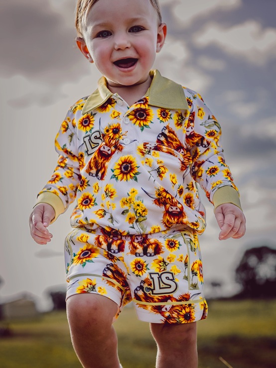 Little Spurs Kids Fishing Shirt - Highland Sunflower - Image 3