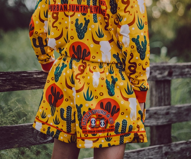 Little Spurs Kids Footy Shorts - Arid Cactus - Image 3