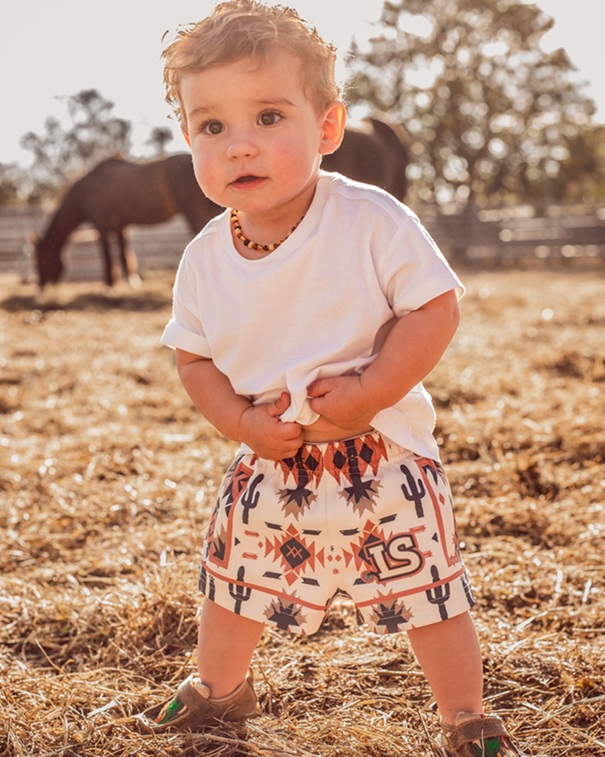 Little Spurs Kids Footy Shorts - Aztec - Image 4
