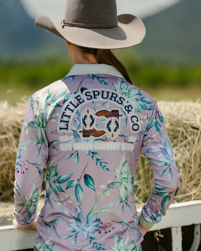 Little Spurs Ladies Fishing Shirt - Succulent