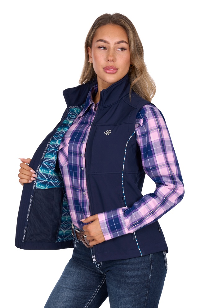 Pure Western Ladies Corine Softshell Vest - Image 2