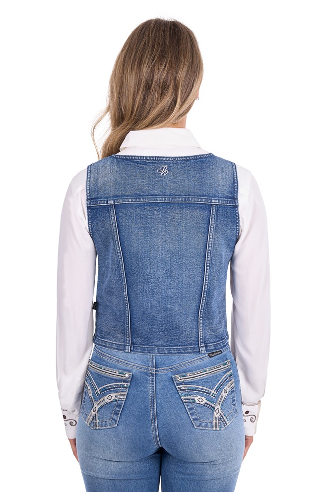 Pure Western Ladies Natasha Chambray Vest - Image 3