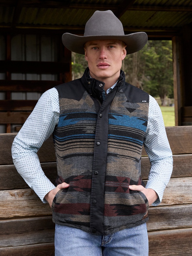 Pure Western Mens Trevor Reversible Vest - Image 2