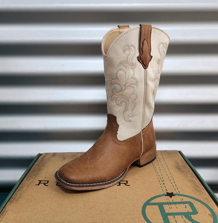 Roper Ladies Cowboy Classic Boot - Tan/Cream - Image 2