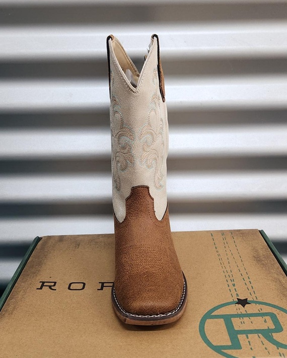 Roper Ladies Cowboy Classic Boot - Tan/Cream - Image 3