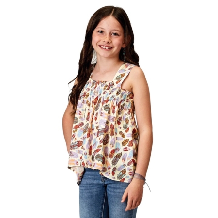 Roper Girls 5 Star Collection Tank - Feathers - Roundyard