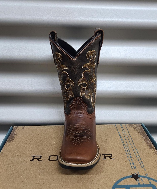Roper Kids Gabriel Boots - Tan/Chocolate - Image 2
