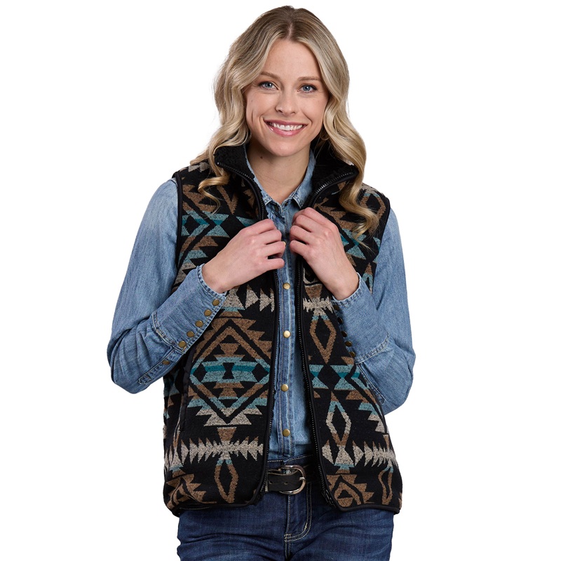 Roper Ladies Vest - Black - Image 2