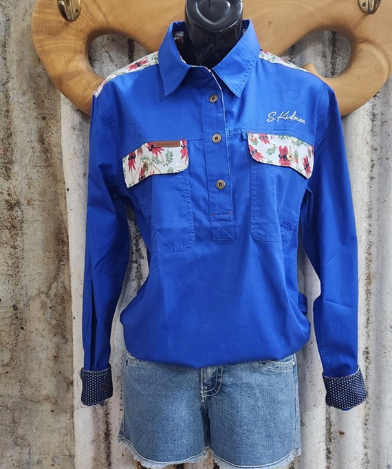 S. Kidman Ladies Camfield 1/2 Placket Shirt - 021 - Blue - Image 2