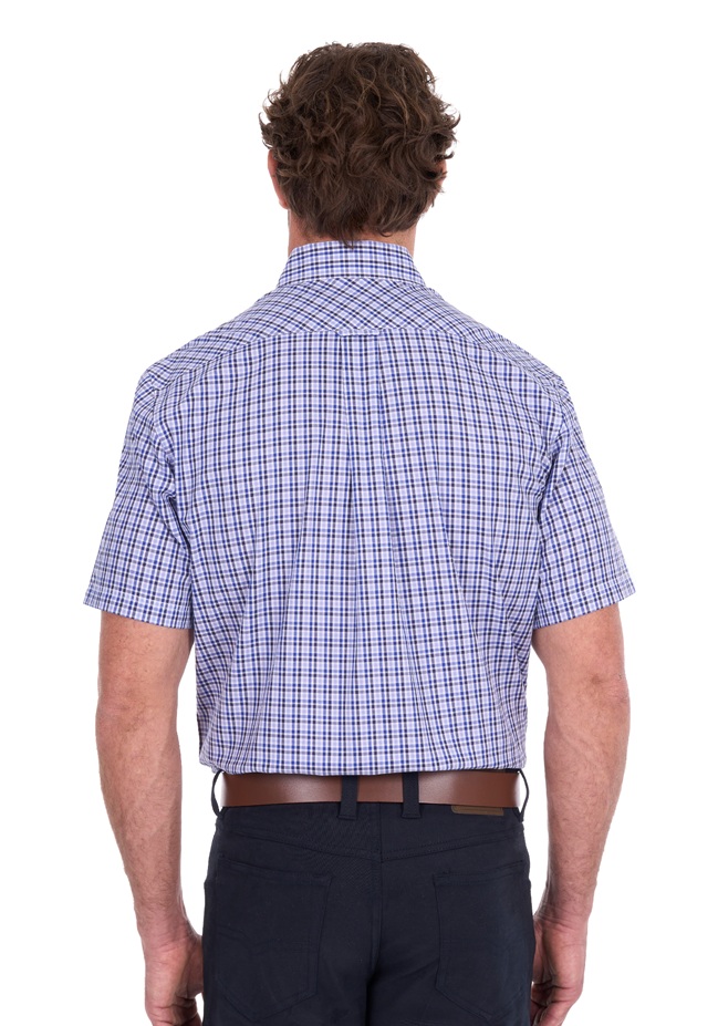 Thomas Cook Mens Wentworth Short Sleeve Shirt - Navy/Blue - Image 2
