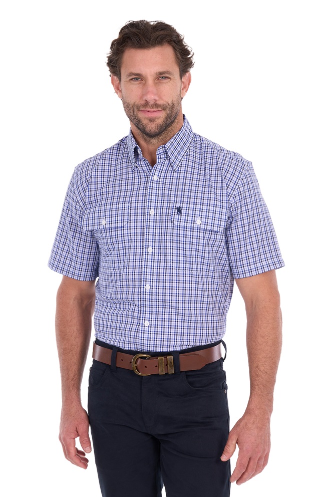 Thomas Cook Mens Wentworth Short Sleeve Shirt - Navy/Blue