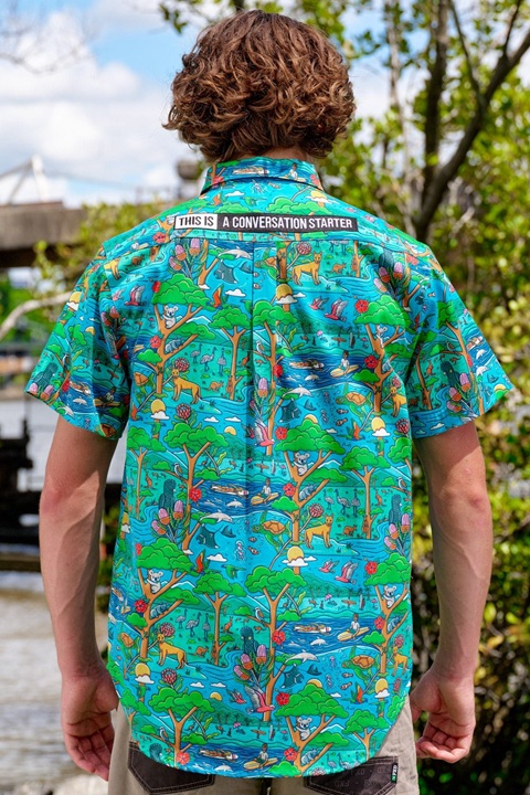 TradeMutt Mens Short Sleeve Workshirt - Blinky Chill - Image 2