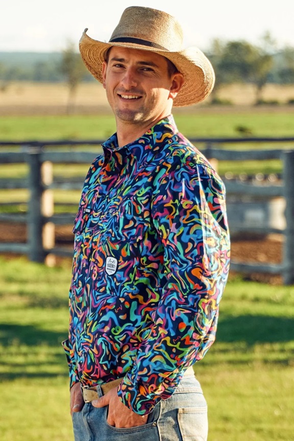 TradeMutt Mens Pearler 1/2 Button Work Shirt