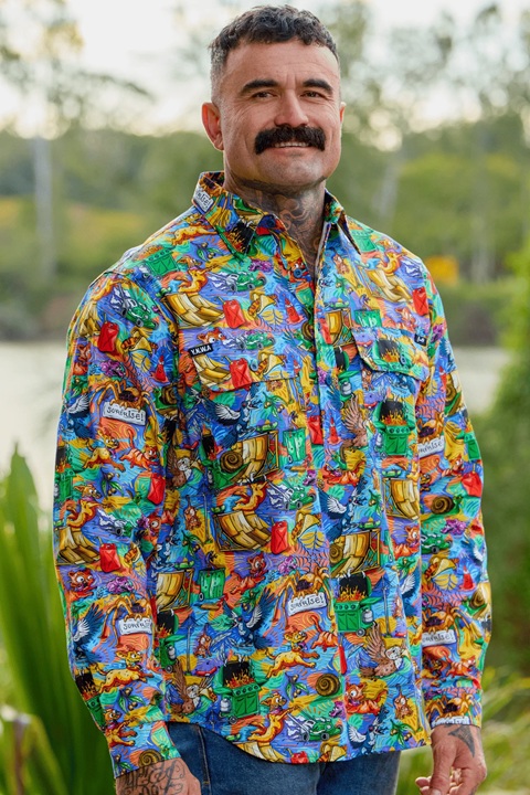 TradeMutt 1/2 Button Work Shirt - Backyard Blitz - Image 2