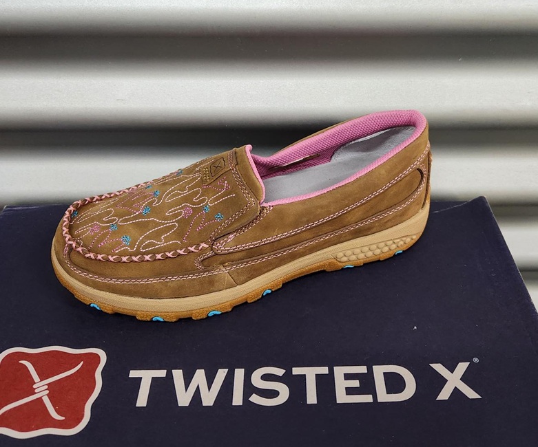 Twisted X Ladies Cell Stretch Slip On Moc - Pink Cactus - Image 2