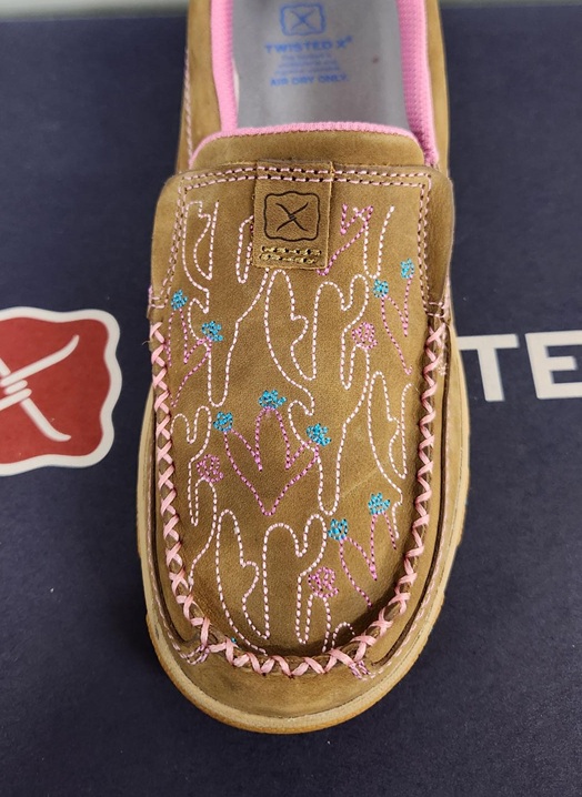 Twisted X Ladies Cell Stretch Slip On Moc - Pink Cactus - Image 3