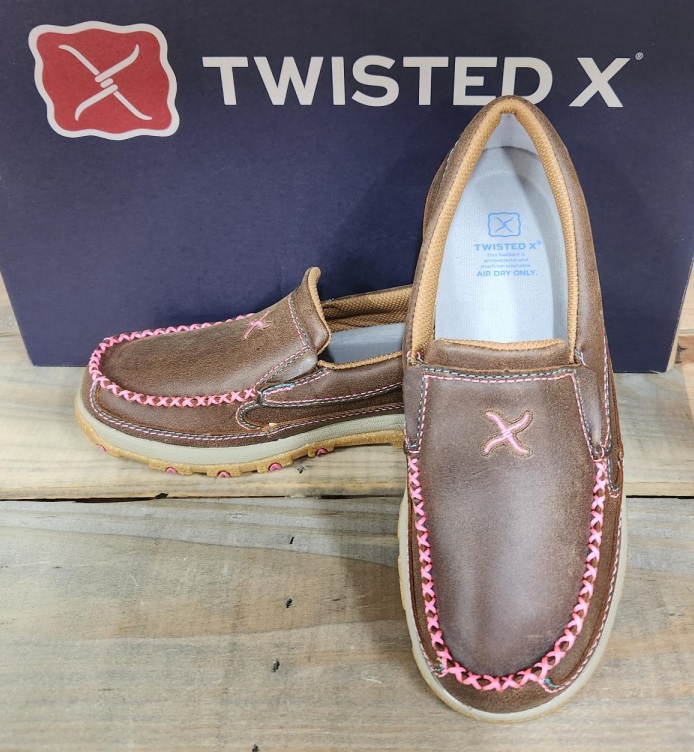 Twisted X Ladies Pink Ribbon Cellstretch Slip On Mocs - Image 2