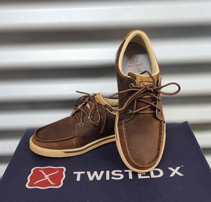 Twisted X Ladies Leather Loper Lace Up Moc - Pecan - Image 3