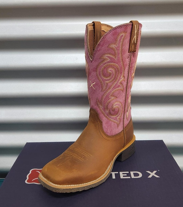 Twisted X Ladies Tech X2 Boot - Russet Brown/Dusty Pink - Image 2